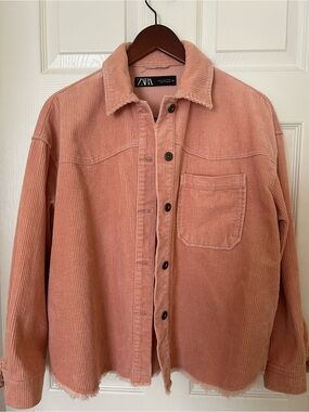 ZARA Dusty Pink Corduroy Shacket, M
